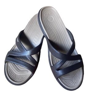 Crocs Rhoda Wedge Brown Sandals  Women’s Size 9